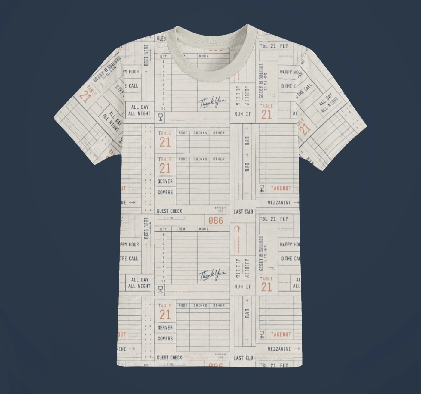 Guest Check allover print tee, front