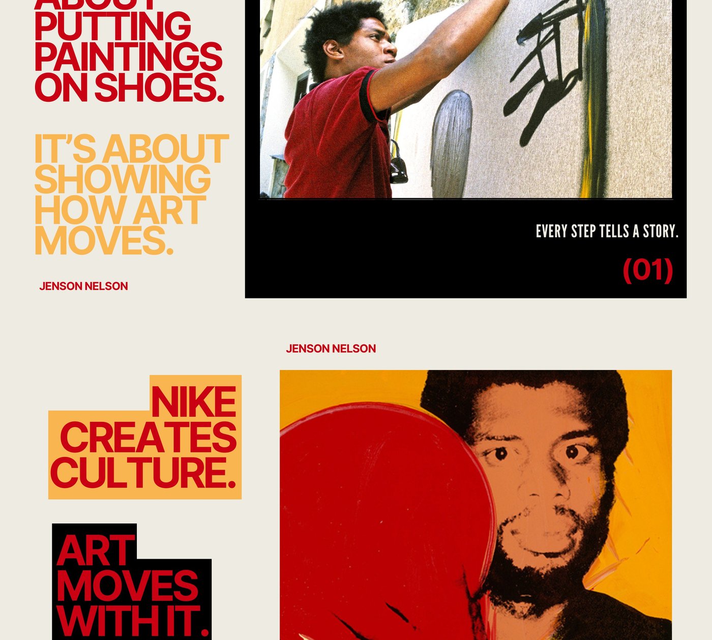 This isn't about putting paintings on shoes — it's about showing how art moves