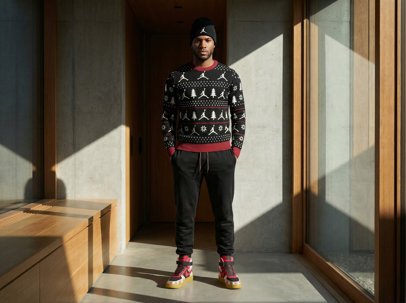 Jordan editorial portrait in city setting