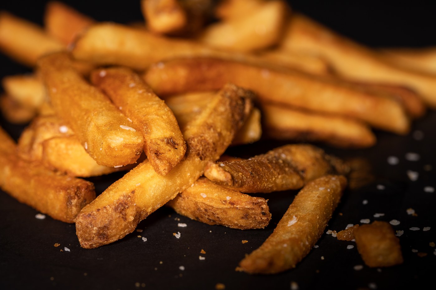 Lifestyle — burger, fries, full spread