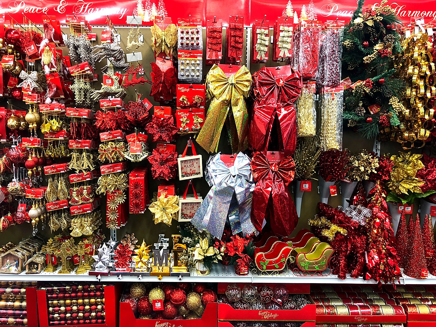 Peace & Harmony — gold and red holiday collection